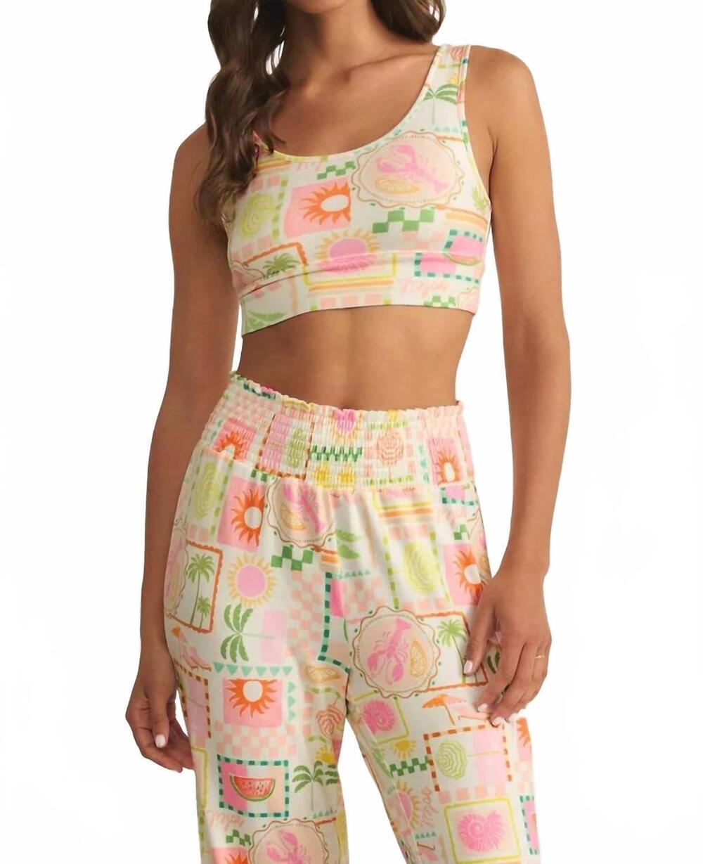 NEW Z SUPPLY women's zoe soleil tank bra in yellow multi